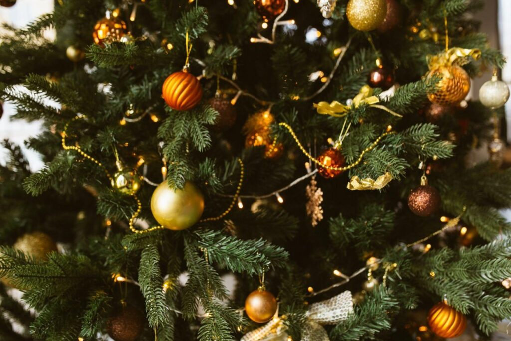 Close-up of a decorated Christmas Tree